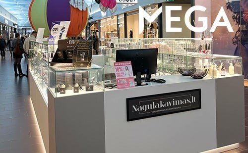 Nagulakavimas.lt parduotuvė prekybos centre MEGA